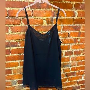 NWT Torrid black chiffon camisole, layered hem